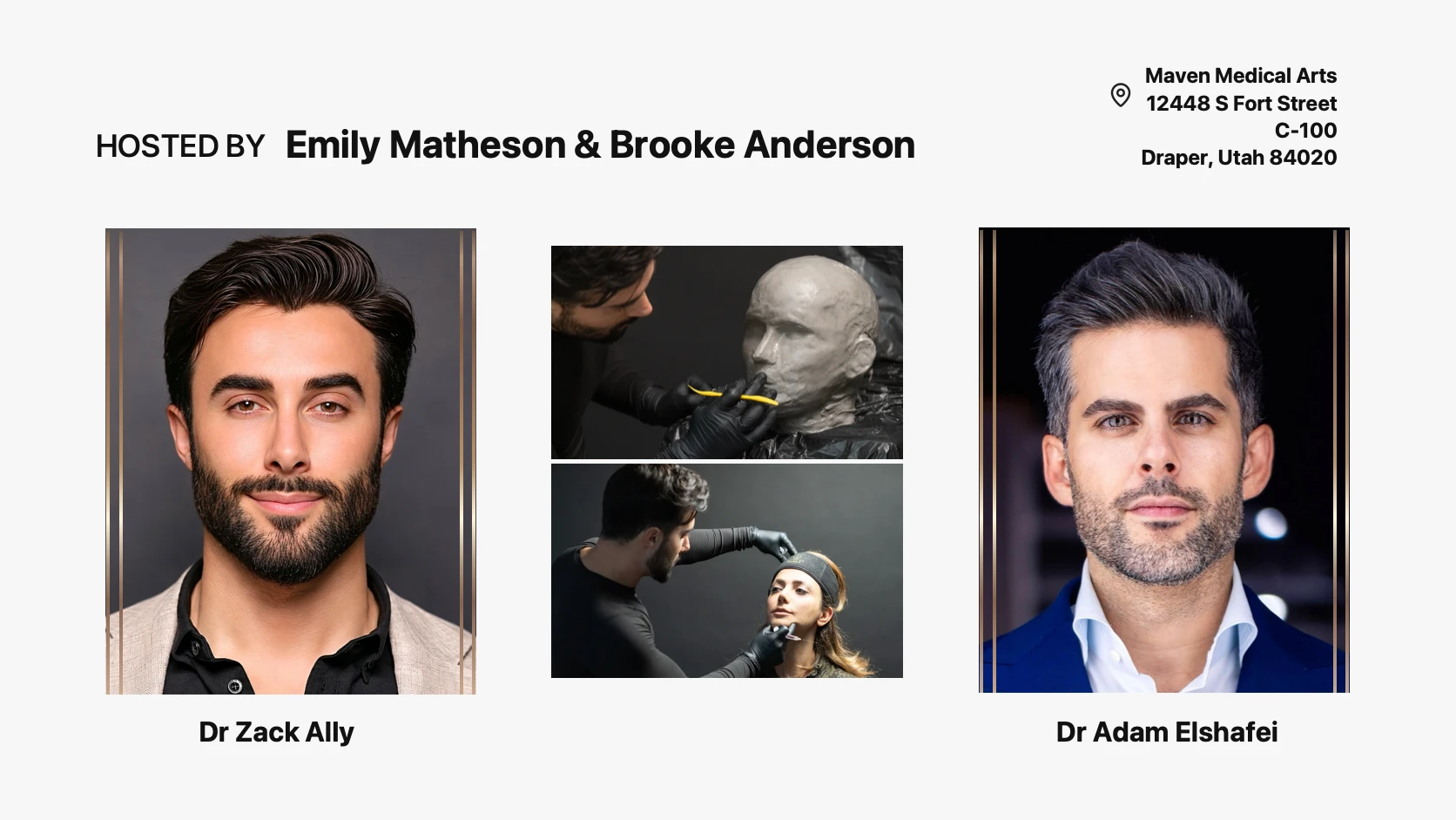 Facial Sculpting Masterclass in Utah hosted by Emily Matheson and Brooke Anderson with Dr Zack Ally and Dr Adam Elshafei at Maven Medical Arts, Draper